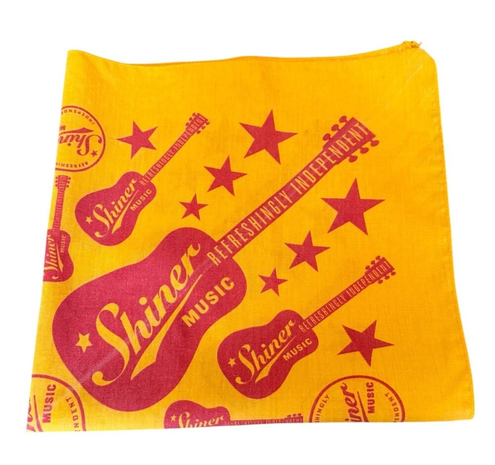 Shiner Music Festival Gold Red Guitar Star Square Scarf Bandana